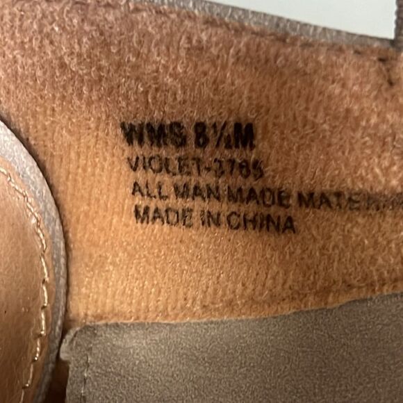 Report Women’s Taupe Tan Chunky Criss Cross Strappy Sandal Heel size 8.5 - Picture 7 of 9